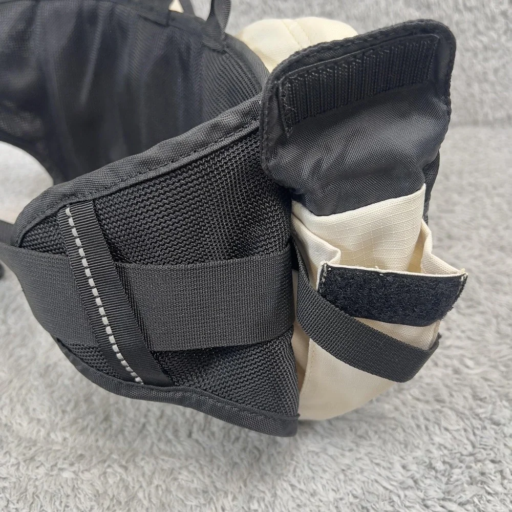 Eddie Bauer Hydration Bag Large Black White Canvas Outdoor Fanny Pack Hiking